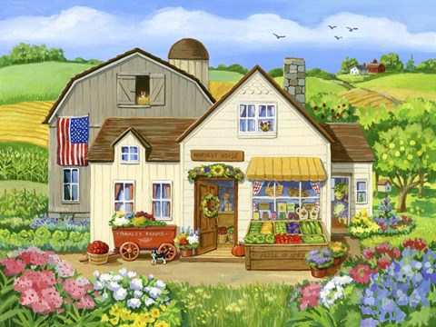 Framed Harvest House 2 Print