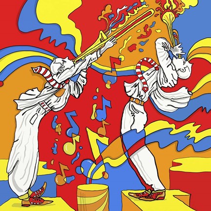 Framed Horn Duo Print