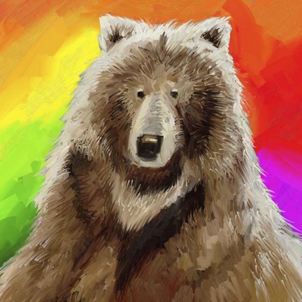 Framed Pop Art Bear Print