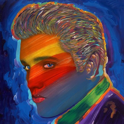 Framed Elvis Rainbow Print