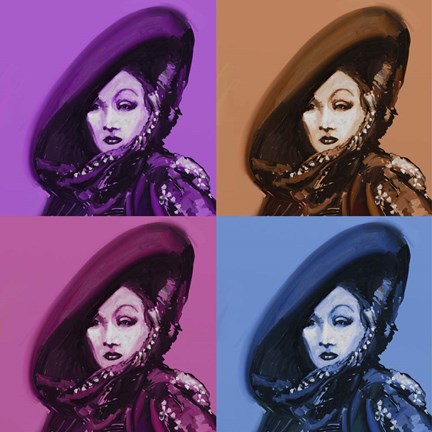 Framed Marlene Dietrich 4Up Print