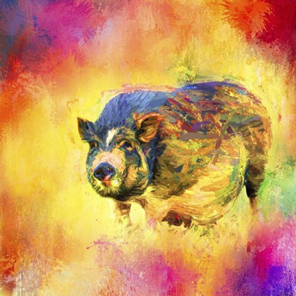 Framed Jazzy Pig Print