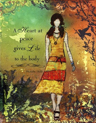 Framed Heart at Peace Print