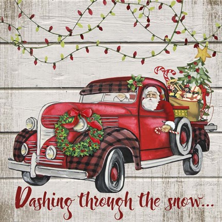 Framed Vintage Christmas Truck-E Print