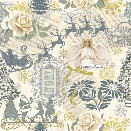 Framed Christmas Glitter-B Print