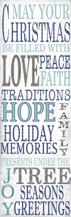 Framed Hope Blue Christmas Print