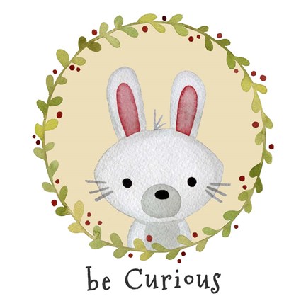 Framed Be Curious Rabbit Print
