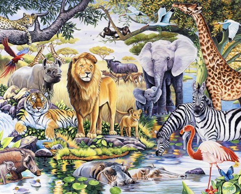 Framed Safari Wildlife Print