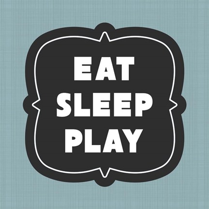 Framed Eat Sleep Play Football - Blue Part II Print