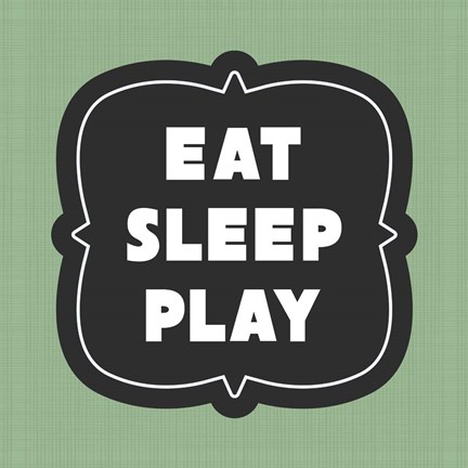 Framed Eat Sleep Play Football - Green Part II Print