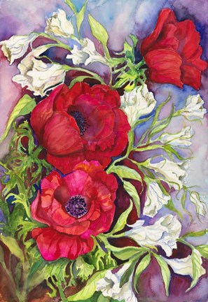 Framed Amenones and Prairie Gentian Print