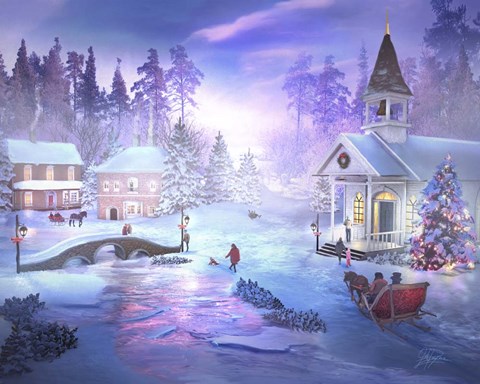 Framed Christmas Creek Print