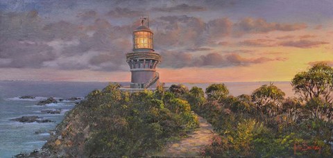 Framed Seal Rocks Sunset Print