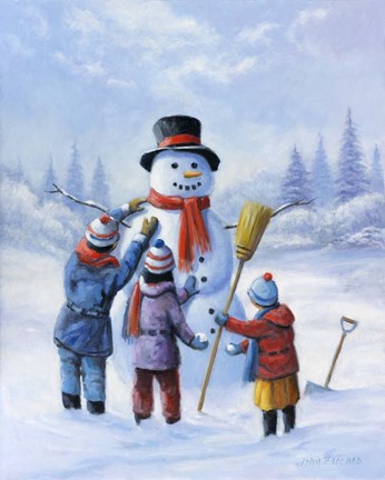 Framed Snowman III Print