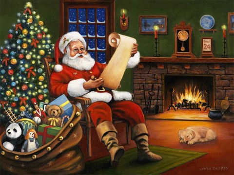 Framed Checking his List Print