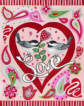 Framed Love Birds Print