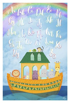 Framed Alphabet Ark Print