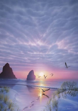 Framed Radiant Seashore Print