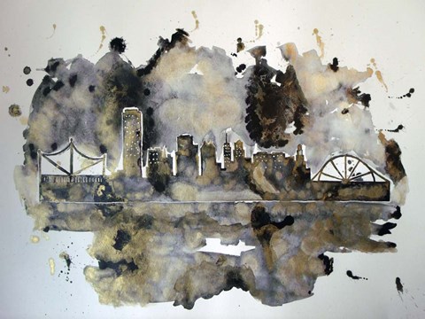 Framed Pittsburghs Black and Gold Print