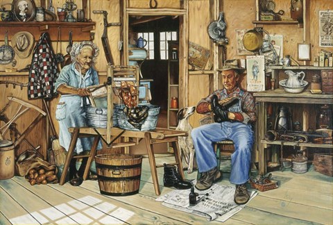 Framed Barn Dance Preparation Print