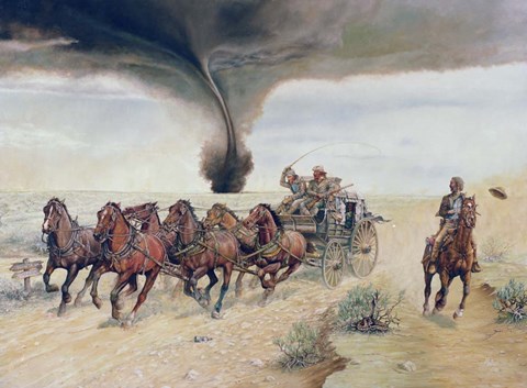 Framed Run for Cover Print