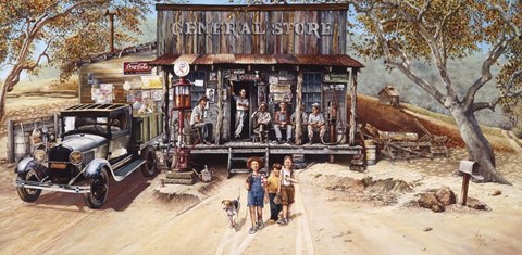 Framed Country Store Patrons Print