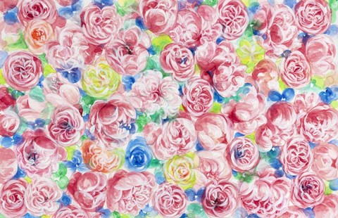 Framed Festive Flower Patterns VIII Print