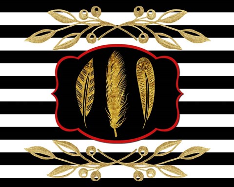 Framed Gold Hello Beautiful Feather Print