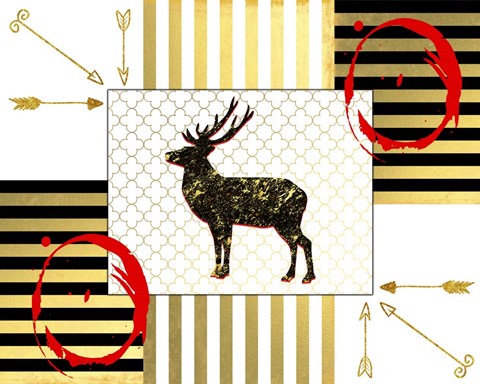 Framed Gold Love Stag Print