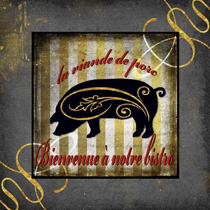 Framed Gold Welcome To Our Bistro Print