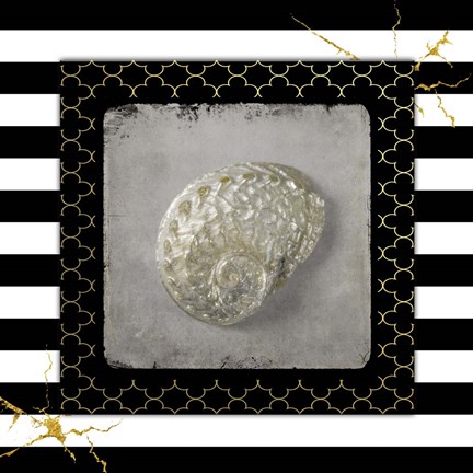 Framed Golden Sea With Stripes 2 Print