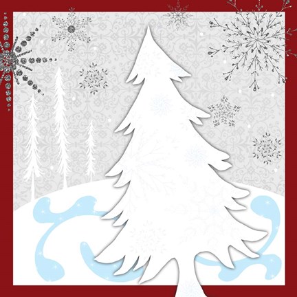 Framed Christmas Snowman Tree Print