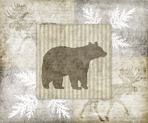 Framed Decorative Lodge Bear 1 Print