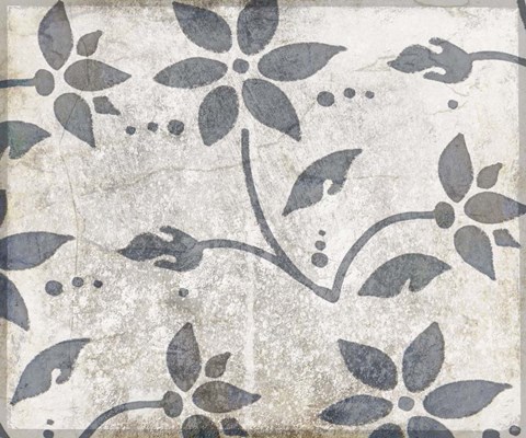 Framed Decorative Pattern 3 Blue Print