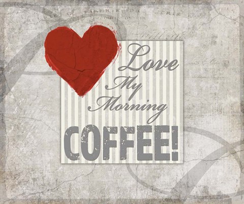Framed Decorative Pattern Love Coffee Print