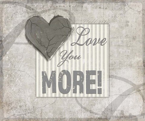 Framed Decorative Pattern Love You More Print