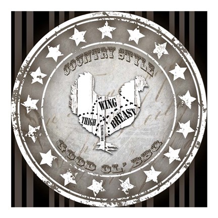 Framed Good Ol' BBQ Square Chicken Print