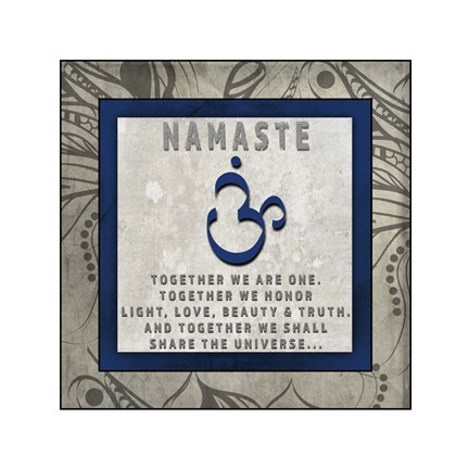 Framed Chakras Yoga Tile Namaste V4 Print