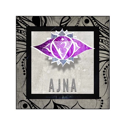 Framed Chakras Yoga Tile AJNA V2 Print