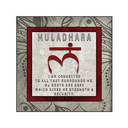 Framed Chakras Yoga Tile Muladhara V4 Print