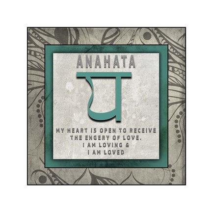 Framed Chakras Yoga Tile Anahata V4 Print