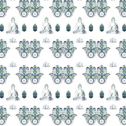 Framed Yoga Pattern V5 Print