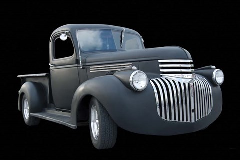Framed Grey Chevy Pickup Truck Print