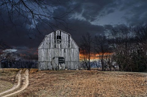 Framed Sunset Barn Print