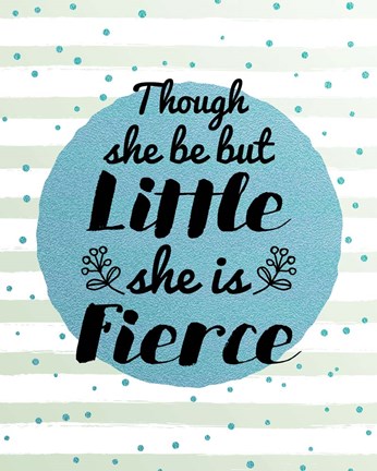 Framed Though She Be But Little - Stripes and Dots Blue Print