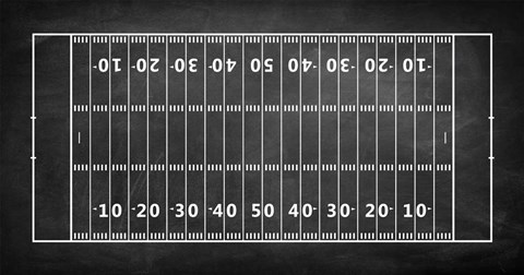 Framed American Football Field Chalkboard Print