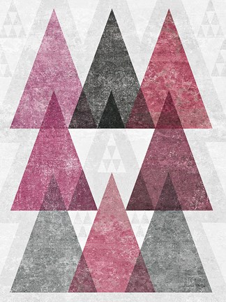 Framed Mod Triangles IV Soft Pink Print