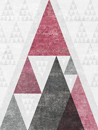 Framed Mod Triangles III Soft Pink Print