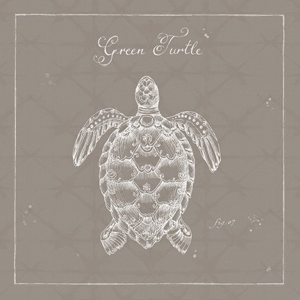 Framed Underwater Life XVI Greige Print