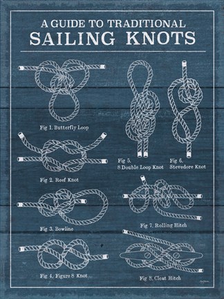 Framed Vintage Sailing Knots I Print